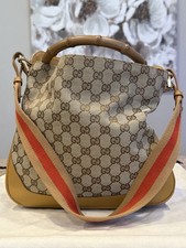 Authentic Gucci GG Bamboo Accent Top Handle with Bag Strap picture
