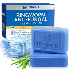 2pk Hermon Ringworm Anti-Fungal cleansing bar w Tea Tree Oil 8.11oz picture