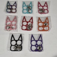 Modern Multicolor Metal Cat-Shaped Key Knuckles Lot Detachable Ring (8) pcs picture