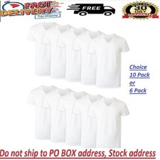 Hanes Men'S Value Pack White V-Neck Undershirts, 10- Pack and 6- Pack picture
