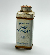 Vintage 1950s Johnson's Baby Powder 1-1/2 Oz Full Mini Metal Tin J&J picture