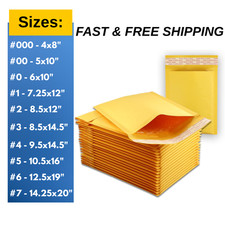 All Sizes 1-500 Kraft Bubble Mailers Padded Envelopes Shipping Mailing Bags picture