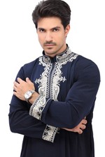 Men’s Traditional Arabic Thobe  Long Sleeve Kaftan Robe for Eid Prayer & Wedding picture