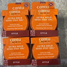 4 PACK CANTU EDGE Stay Extra Hold Gel Shea Butter, Castor Oil, Jojoba Oil picture