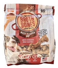 Nylabone Beef Broth Bones for Dogs, 60 Count, 2.6 Lbs Treats, BB 2029 picture