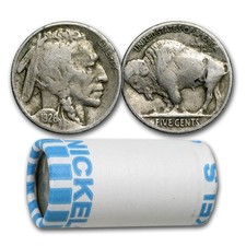 1913-1938 Buffalo Nickels 20-Coin Roll (Full Dates) picture