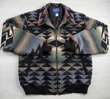 Vtg Pendleton High Grade Western Wear Bomber Jacket Aztec Indian Blanket Mens XL picture