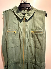 NWT  J.CREW Olive  Sleeveless Collared Zip Front Dress picture