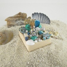 WMH Dollhouse Miniature Beach/Seaside Collection in Wooden Box- Blue picture