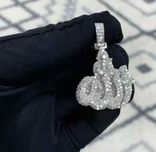 Allah D/VVS 2.23ct Genuine Moissanite Custom Islamic Religious Pendant 925Silver picture