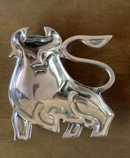VTG Merrill Lynch Bull Dish Advertising Mariposa Mexico silver metal aluminum picture