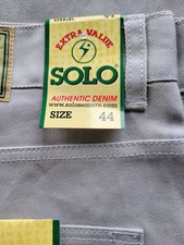 Y2K Solo Seymour Light Grey Jeans Men's 44 Baggy Wide Leg Vintage USA nos picture
