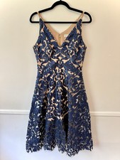 Dress The Population Blair Women’s Dress Size M Navy Blue Sequined Embellished picture