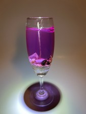 Champagne Glass Ocean-Themed Gel Candle - Scented & Handcrafted Gift (Purple) picture