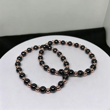 1/2x Hematite Copper Stretch Bracelet Healing Protection Crystal Women Men picture