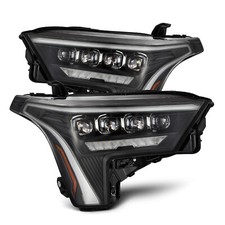 For 22-26 Toyota Tundra Sequoia AlphaRex NOVA Black LED Headlights w/ Amber DRL picture