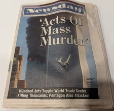 Newsday NY Wednesday, Sept. 12, 2001/Queens/'ACTS OF MASS MURDER' picture