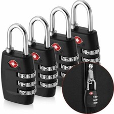 4x TSA Approved Luggage Lock Travel 3 Digit Combination Suitcase Padlock Reset picture