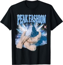 Peak Fashion Funny Mountain Pun 90s Bootleg Retro Graphic T-Shirt picture