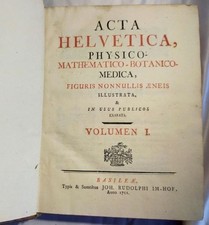 1751/1755 Acta Helvetica Vol.1-2 Basel Scientific Journal Bernoulli Engravings picture