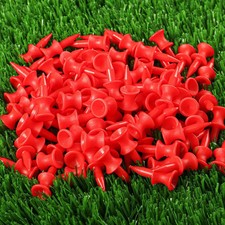 Castle Golf Tees 11/4 Inch Short Tee 100 PCS Unbreakable Plastic Par 3 Red picture