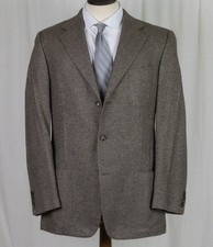 Minty Ermenegildo Zegna Silk & Cashmere Light Brown Boucle Coat Jacket Slim 42 L picture