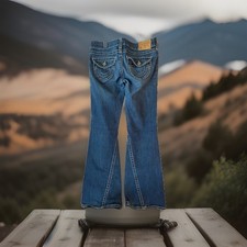 Vtg True Religion Jeans 32 fits 34x33 Joey Big T  natural Twisted Flare low rise picture