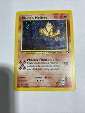 Blaine's Moltres (1/132 ) Holo Rare Gym Heroes Pokemon - SWIRL picture