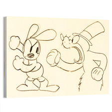 1928 Oswald and Bad Pete Animation Drawing KIDS Movie Poster or Canvas Home picture