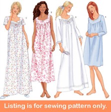 SEWING PATTERN Women Clothes - Nightgown Long Short Sleeveless Classic Plus 6838 picture
