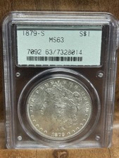 PCGS 1879-S Morgan Silver Dollar $1 MS63 Business Strike Cert#7328014 picture