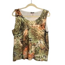 Chico's Tank Top Women's XL Floral Botanical Sleeveless Lightweight Chicos 3 picture