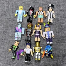 Roblox Jazwares Action Figures Lot 12pc Mixed Characters Extra Head Parts Gold picture