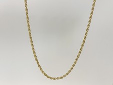 10K Yellow Gold SOLID Rope Chain Necklace Diamond Cut Real Gold 3mm 22inch picture