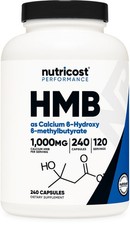 Nutricost HMB (Beta-Hydroxy Beta-Methylbutyric) 1000mg, 120 Servings, 240 Caps picture