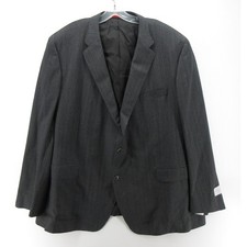 Samuelsohn Sport Coat Men 52 Gray Blazer Wool Blend Herringbone Jacket Lined NEW picture