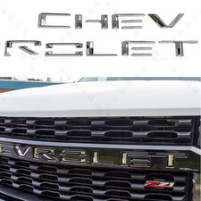 2019-2022 Front Grille Letter Inserts For Silverado 1500 Custom 3D Glossy Chrome picture
