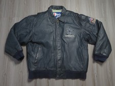 Vintage Pro Player NFL Dallas Cowboys Leather Jacket Size L Pre Owned 90s Logo picture