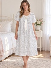 Jenny Buchanan Floral Nightgown Small Lace Trim Cottagecore Prairie picture