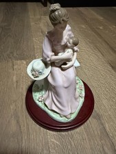 Avon 2003 Moments And Memories Mother And Child Garden Figurine On Wood Base picture