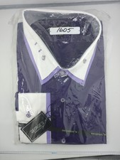 VTG George's Purple White Dress Shirt Collar Long Sleeve 18-18.5 36-37 Fitted  picture