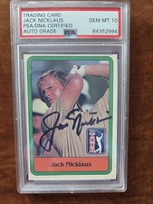 a PSA 10 Auto Graded Jack Nicklaus PGA Signed 1981 Donruss RC Rookie Card #13 NM picture