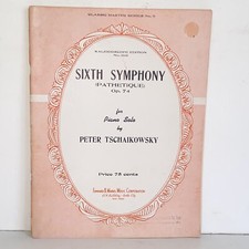 Vintage Sixth Symphony Pathetique Op 74 Piano Solo by Tschaikowsky Sheet Music  picture