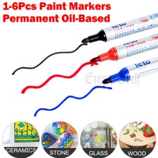 1-6Pcs Waterproof Permanent Paint Marker Pen Car Tire Letter Rubber Metal picture
