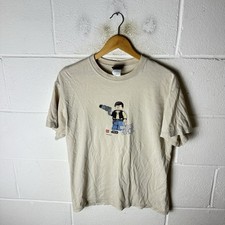 Vintage Lego Star Wars Shirt Mens Medium Beige 2007 Xbox 360 PS3 Y2K Han Solo picture
