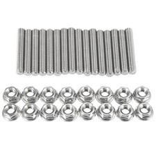 X AUTOHAUX 16pcs Stainless Steel Exhaust Manifold Bolt Stud Hardware for Ford picture