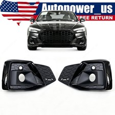 For 2020-2024 Audi A5 Quattro S5 Front Bumper Left+Right Fog Light Covers Black picture