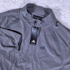 NEW Adidas 1/4 zip Pullover Mens L Gray Spandex L/S Mesh Vent MBA13009 picture