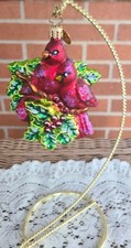 VTG 2002 Christopher Radko REGAL RED BIRDS Christmas Ornament Rare picture