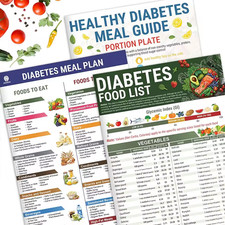 3pcs/set Diabetes Food List Healthy Meal Guide Glucose Food Chart Plan Handbook* picture